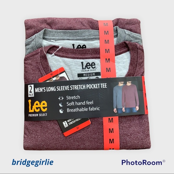 Lee Mens Long Sleeve Pocket Tee 2 Pack 
